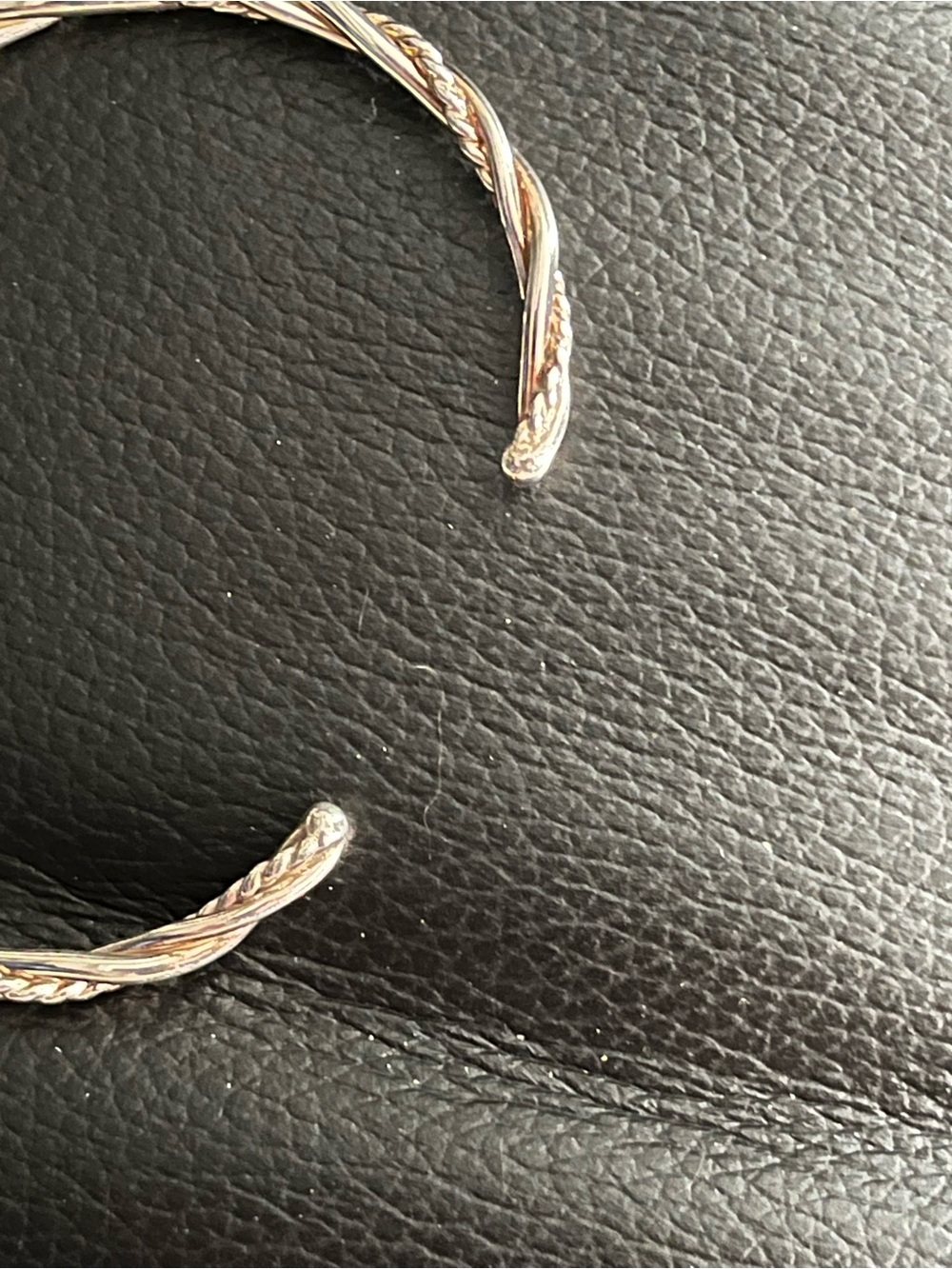 Silver Three Twisted Wires Rope Cuff Bracelet - Women Jewelry